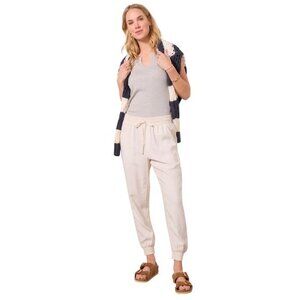 Splendid Cream Lightweight Linen Joggers NWT Retail $158